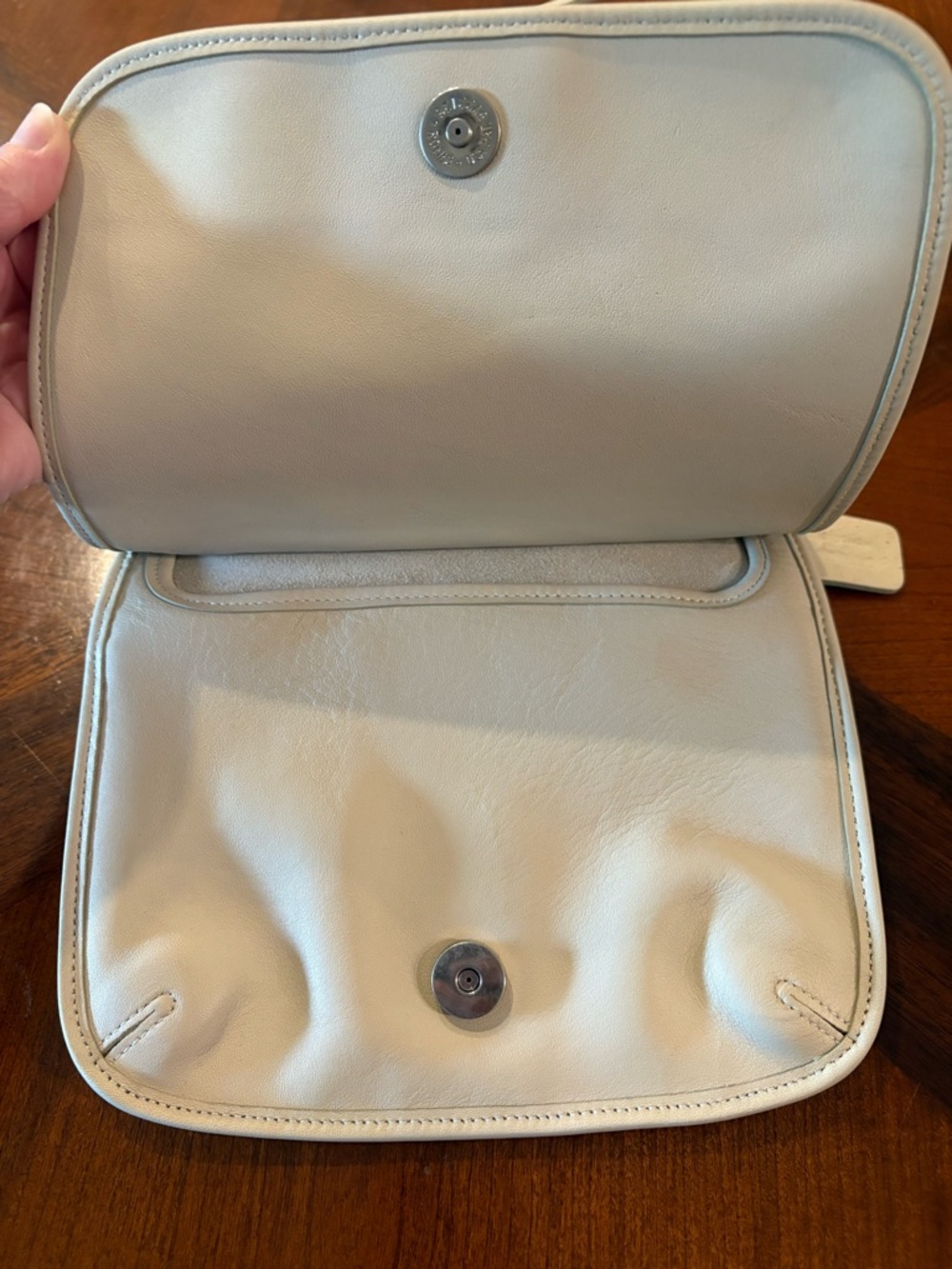 Coach Classic Cream Leather Small Crossbody Bag - Women - Picture 6 of 15